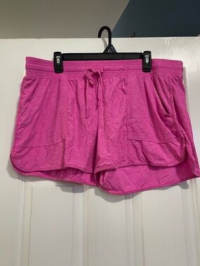Athletic Works Hot Pink Athletic Lounge Shorts with Drawstring